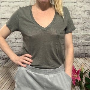 ‼️J CREW LINEN SPARKLE T Shirt Size S‼️